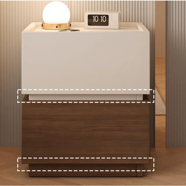 Minimalist Wooden Bedside Table with Storage