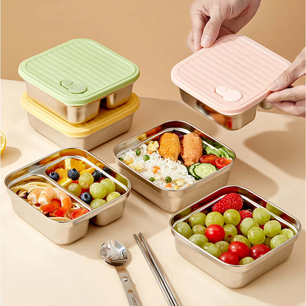 Stackable Leak-Proof Food Container for Meals, Fruits & Salads