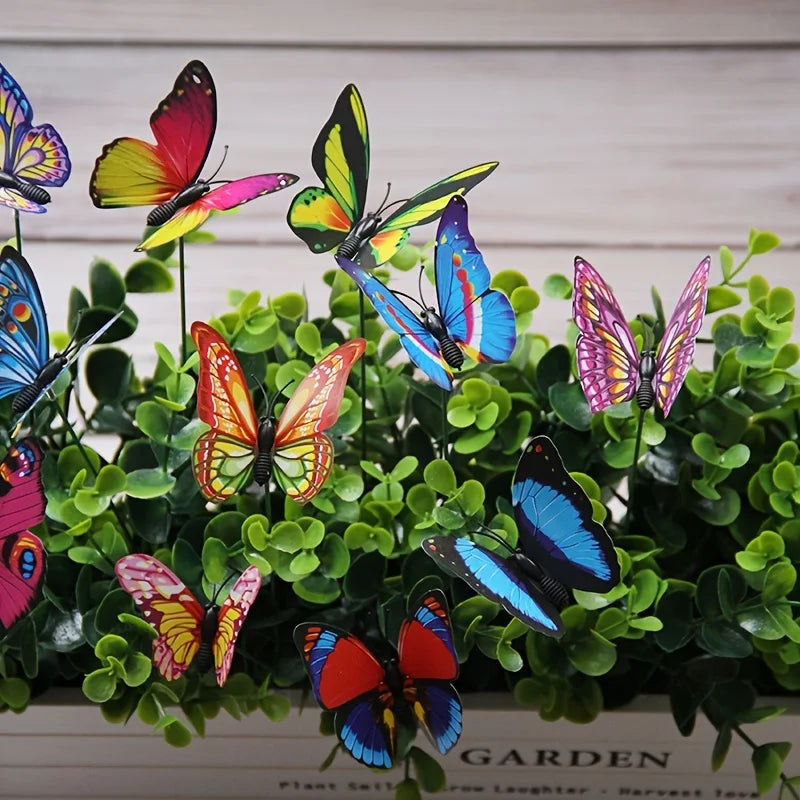 10PCS 3D Butterfly Garden Stakes