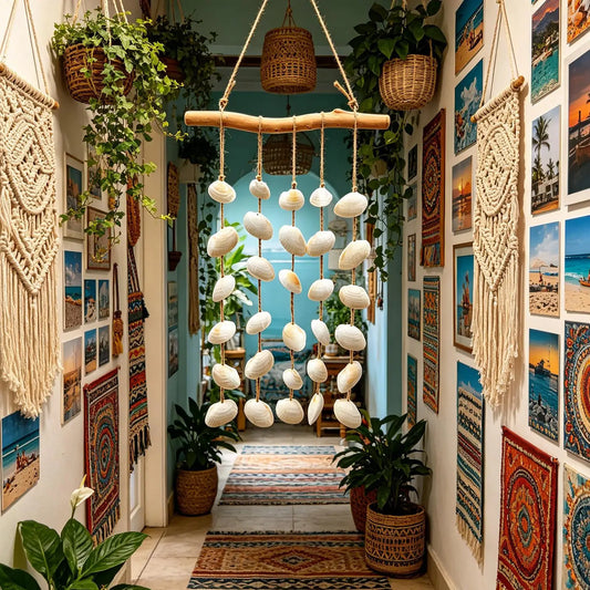 Boho Seashell Wall Hanging – Beach Home Décor