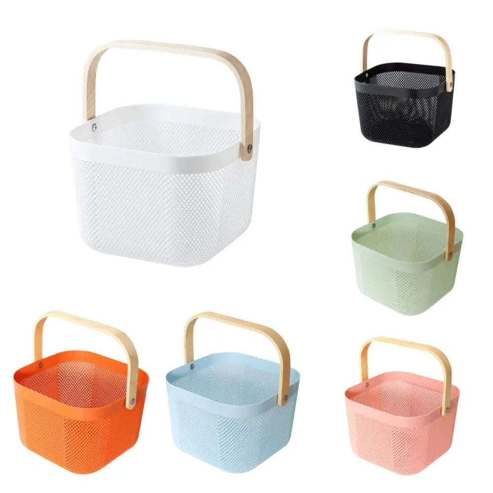 Large Capacity Plastic Storage Basket with Handle
