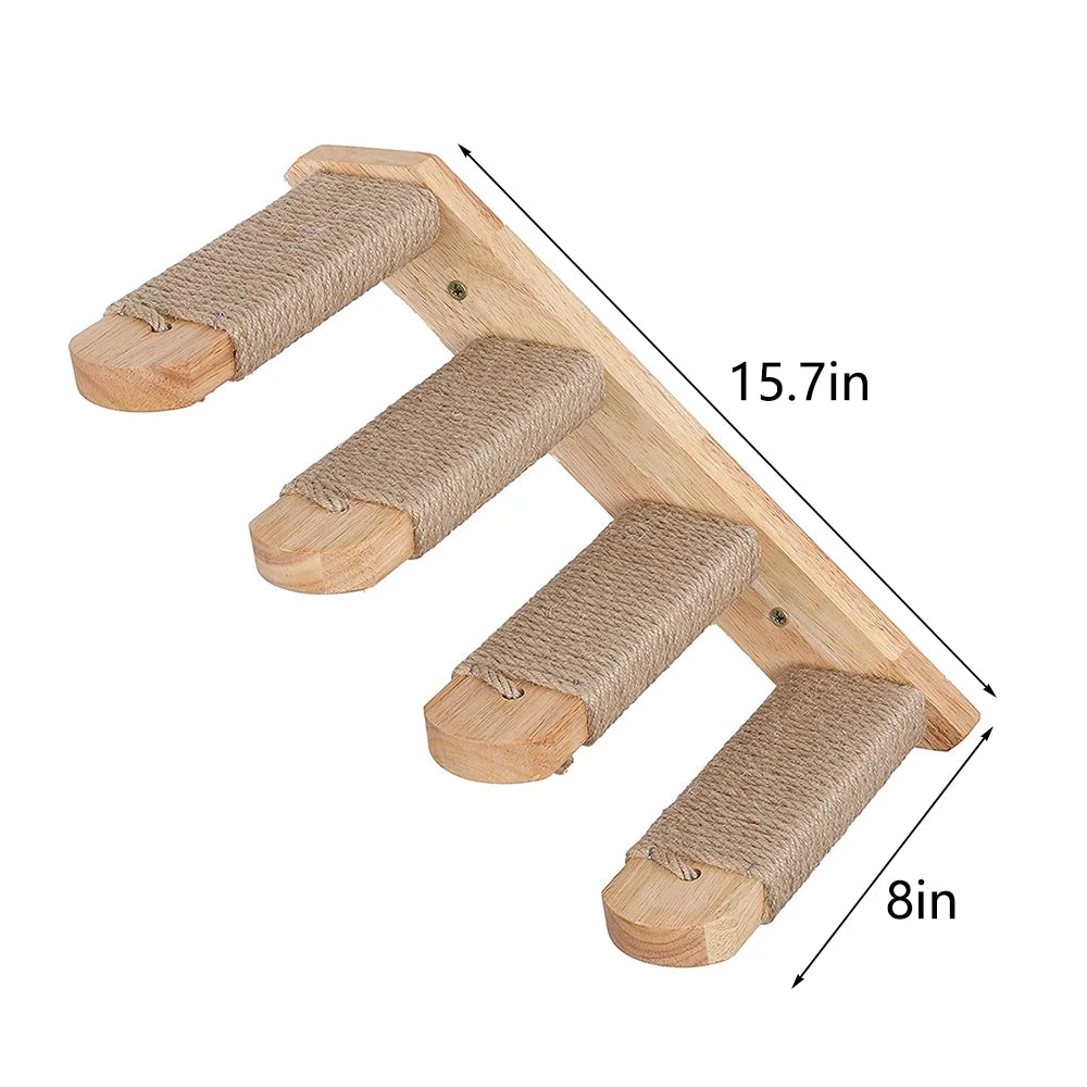 Wall Mounted Cat Climbing Shelf & Scratcher