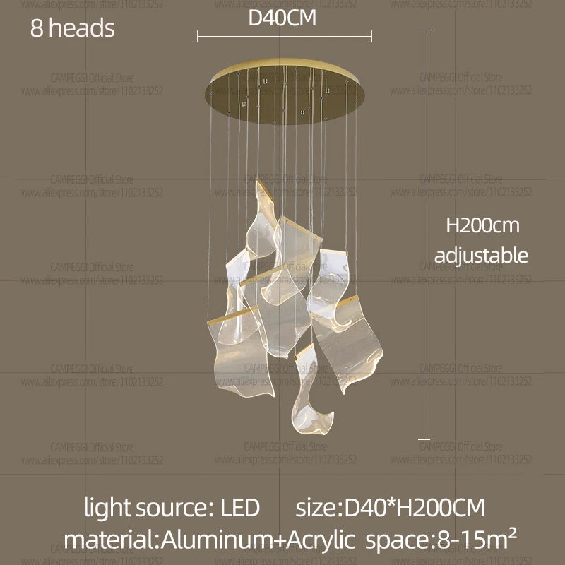 Modern LED Spiral Chandelier