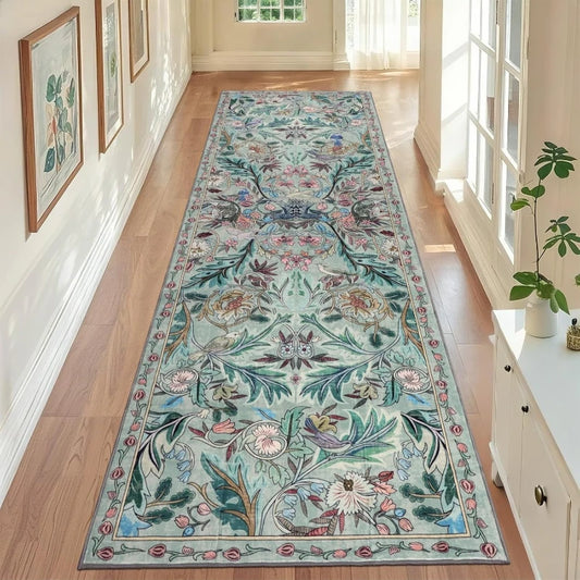 Floral Bird Runner Rug