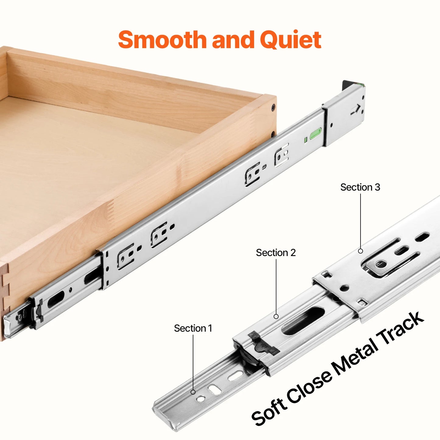 Pull-Out Cabinet Organizer with Soft-Close Wood Drawer