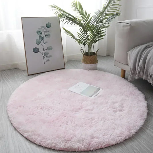Soft Round Shaggy Rug For Kids