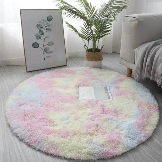 Soft Round Shaggy Rug For Kids
