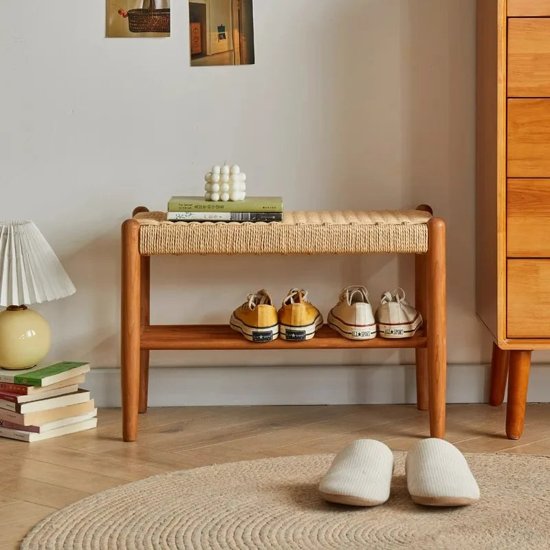 Solid Wood Shoe Bench