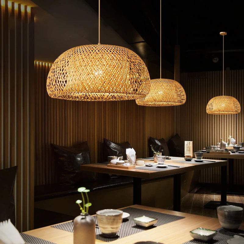 Handwoven Bamboo Pendant Light