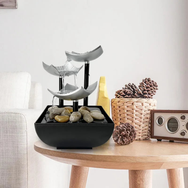Tabletop Indoor Water FountainDecorative tabletop indoor water fountain inspired by Feng Shui. A calming accent for offices, living rooms, bedrooms, desks, and meditation spaces.