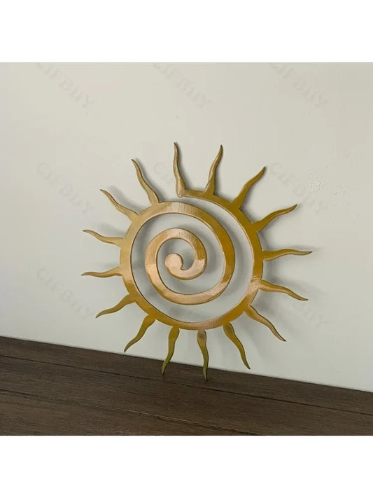 Antique Coiled Star Metal Wall Sculpture