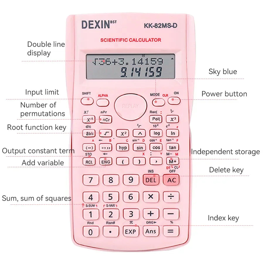 Scientific Calculator 12-Digit Dual Line Display
