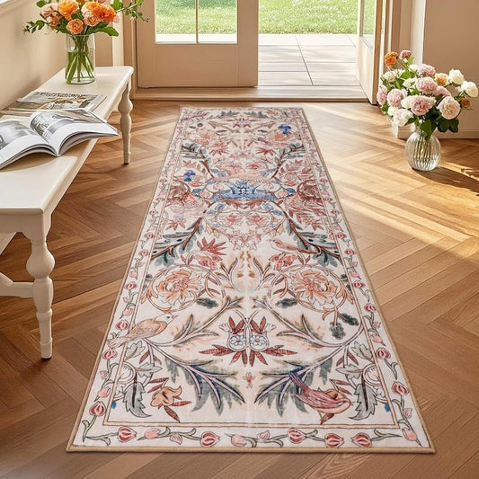 Floral Bird Runner Rug