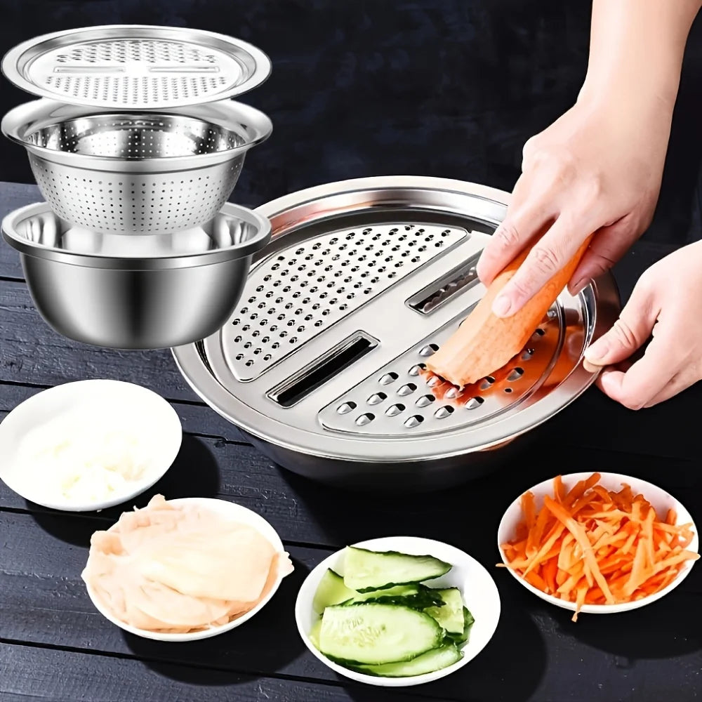 Stainless Steel Mandoline Slicer & Grater Set