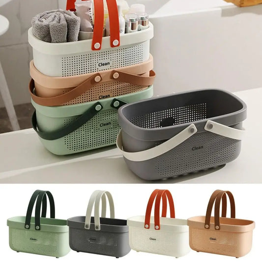 Large Capacity Plastic Storage Basket with Handle