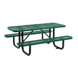 6-Foot Outdoor Picnic Table with Attached Benches