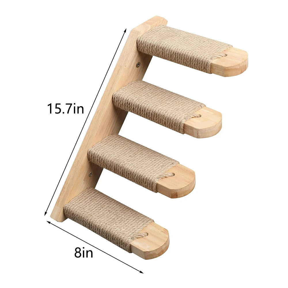 Wall Mounted Cat Climbing Shelf & Scratcher
