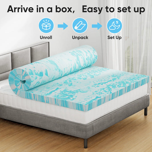 Gel Memory Foam King Mattress Topper