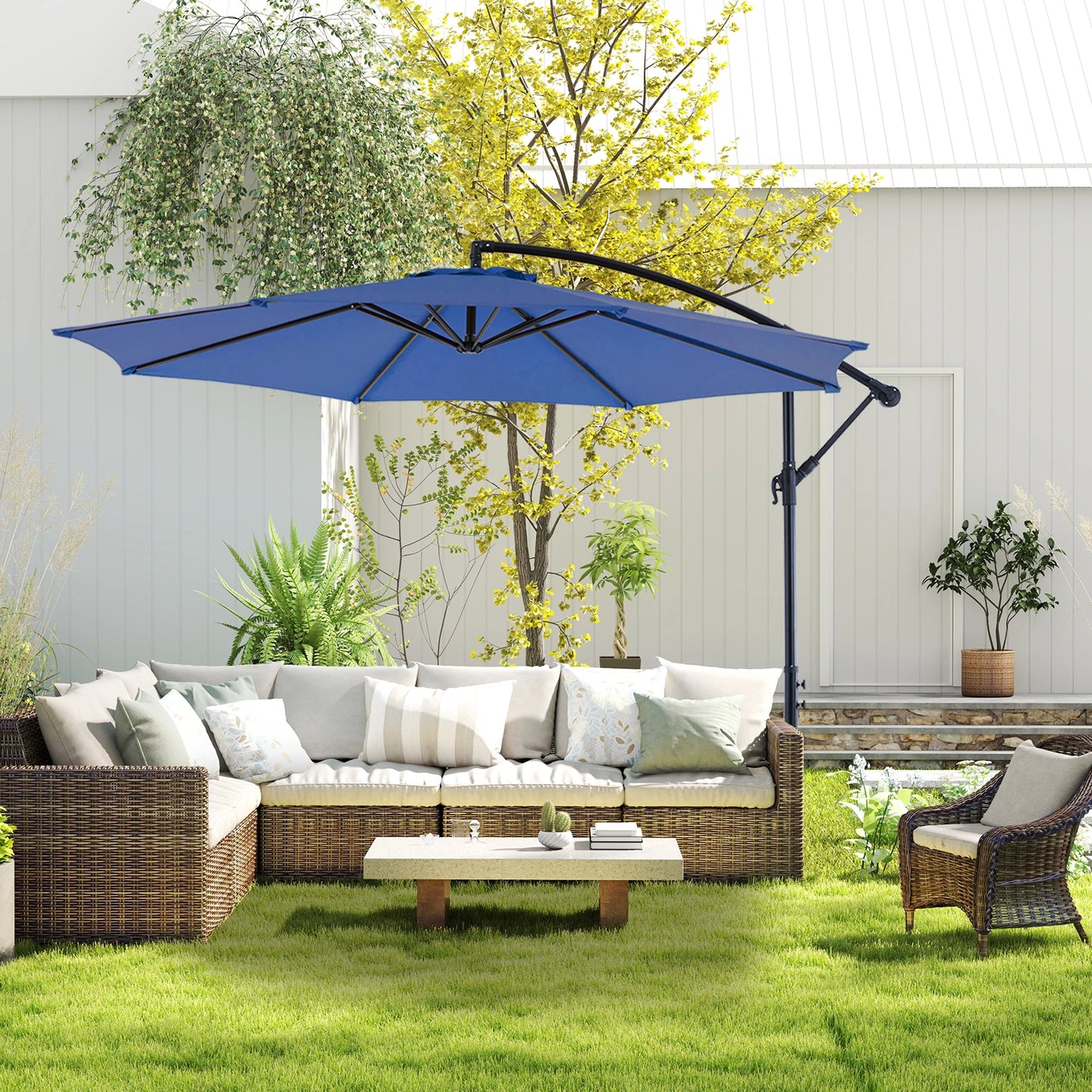 Outdoor 10FT Cantilever Patio Umbrella with Tilt Adjustment
