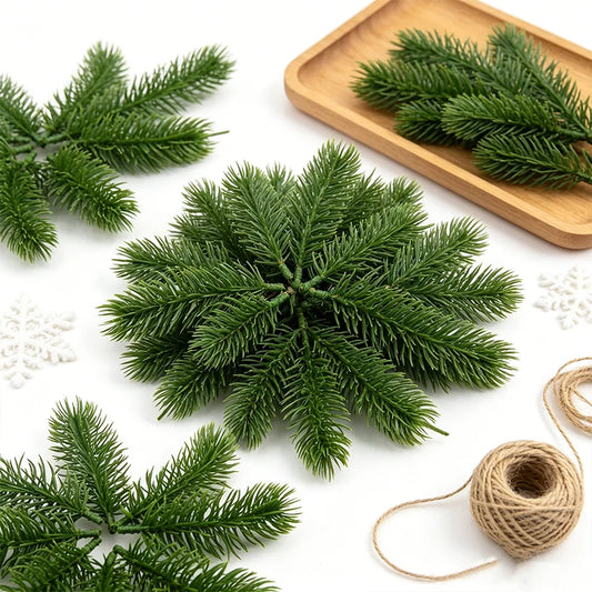 Artificial Pine Branches Greenery Decor Stems