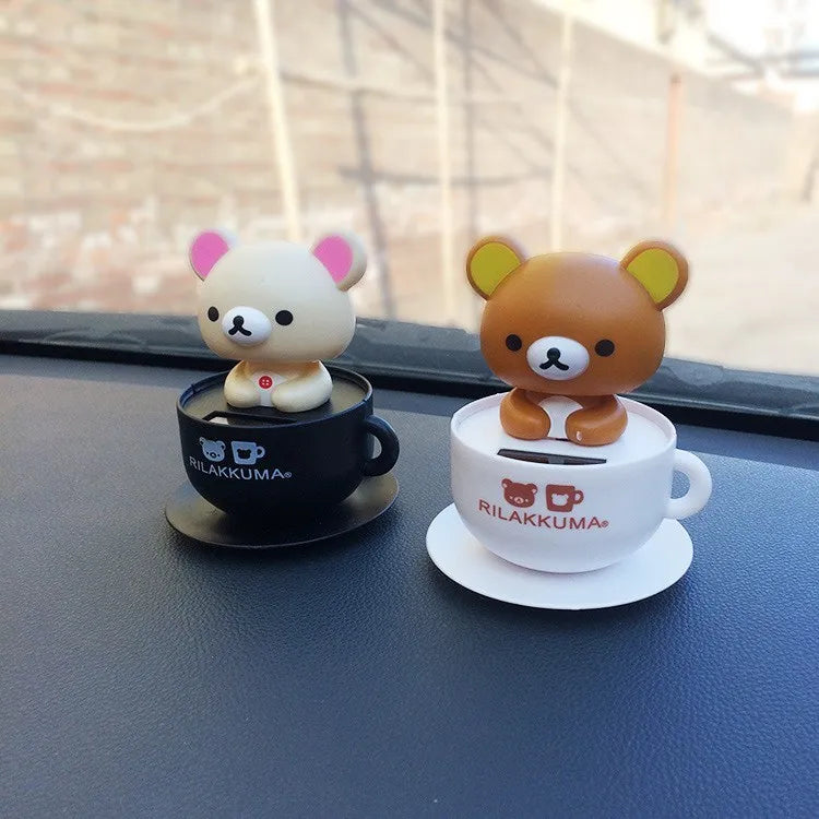 Solar Nodding Bear Figure