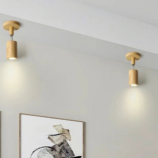 Wooden Adjustable Ceiling Spotlight
