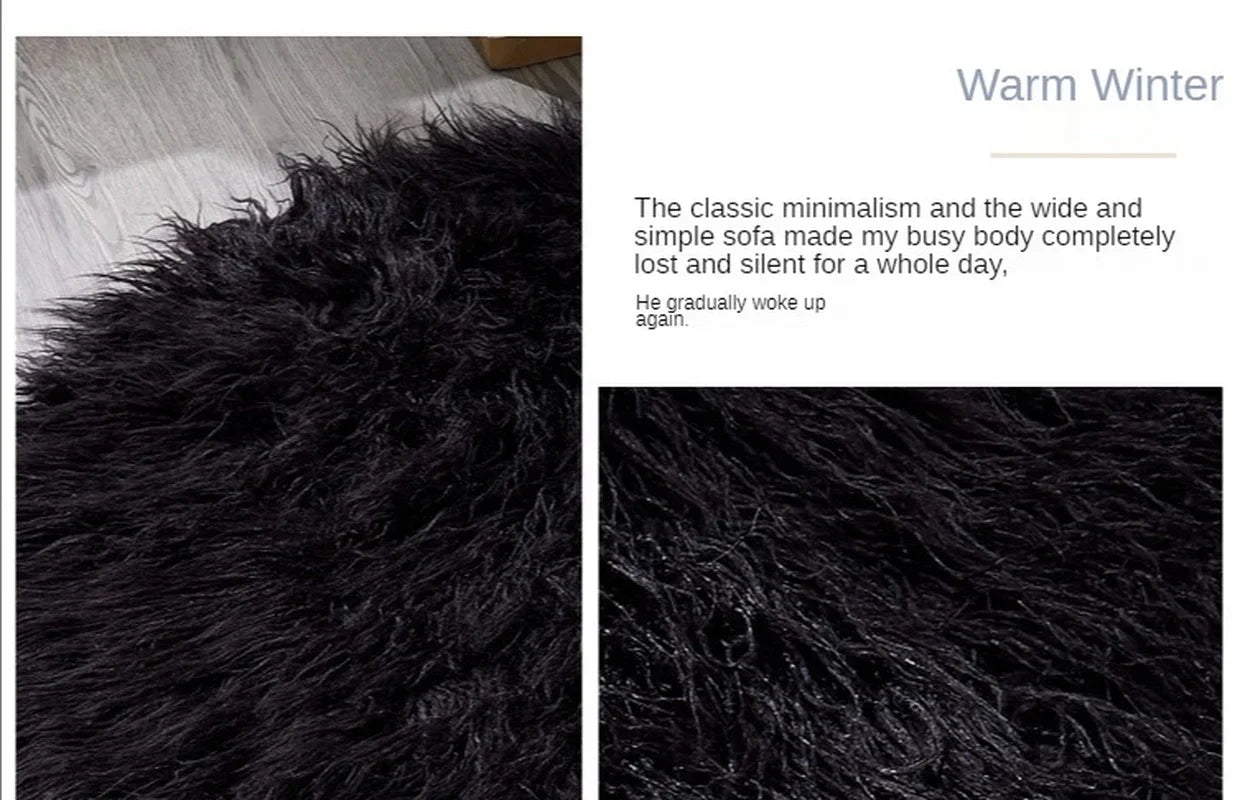 Round Shaggy Faux Rug
