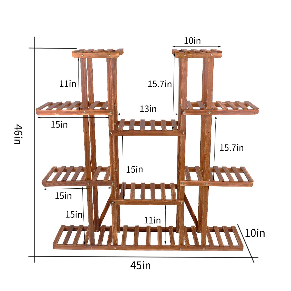 Multi-Tier Wooden Plant Stand
