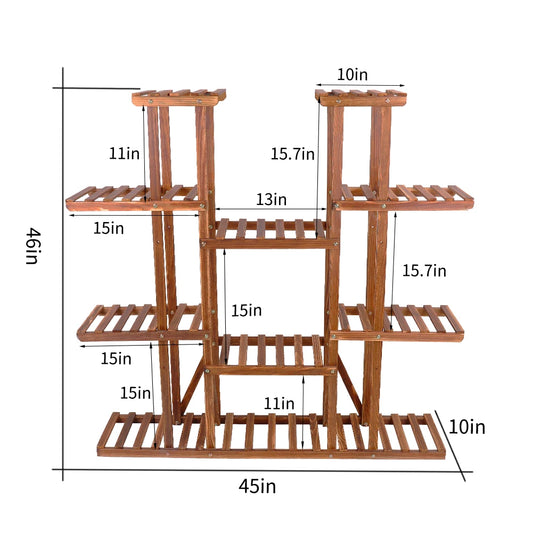 Multi-Tier Wooden Plant Stand