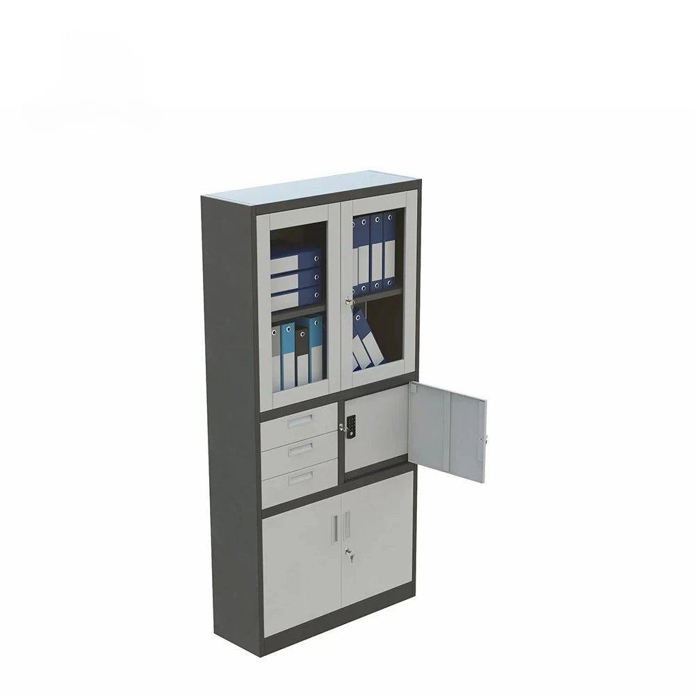 3 Drawer Office Storage Cabinet with Glass Doors