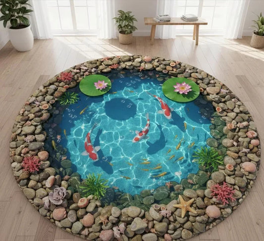 Realistic Grass Pattern Round Rug