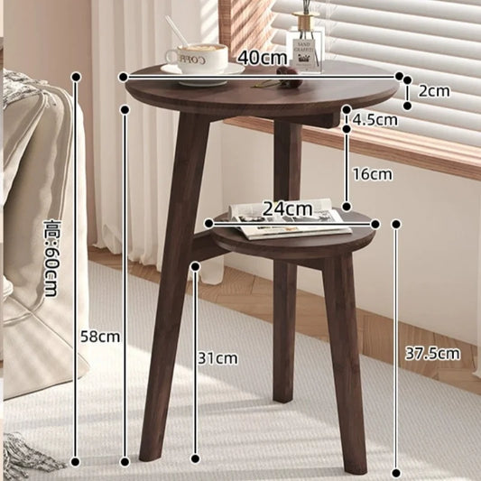 Solid Wood Bedside Cabinet with Storage