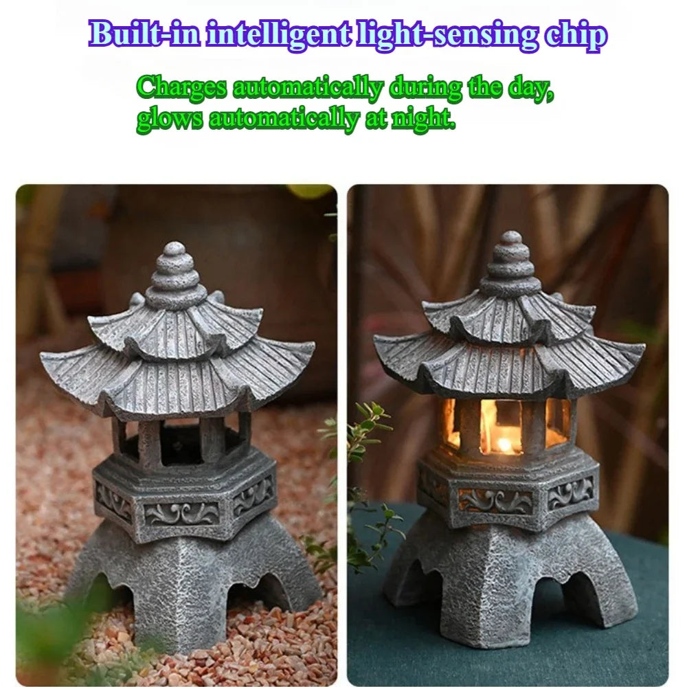 Solar Powered Garden Sculpture with LED Light