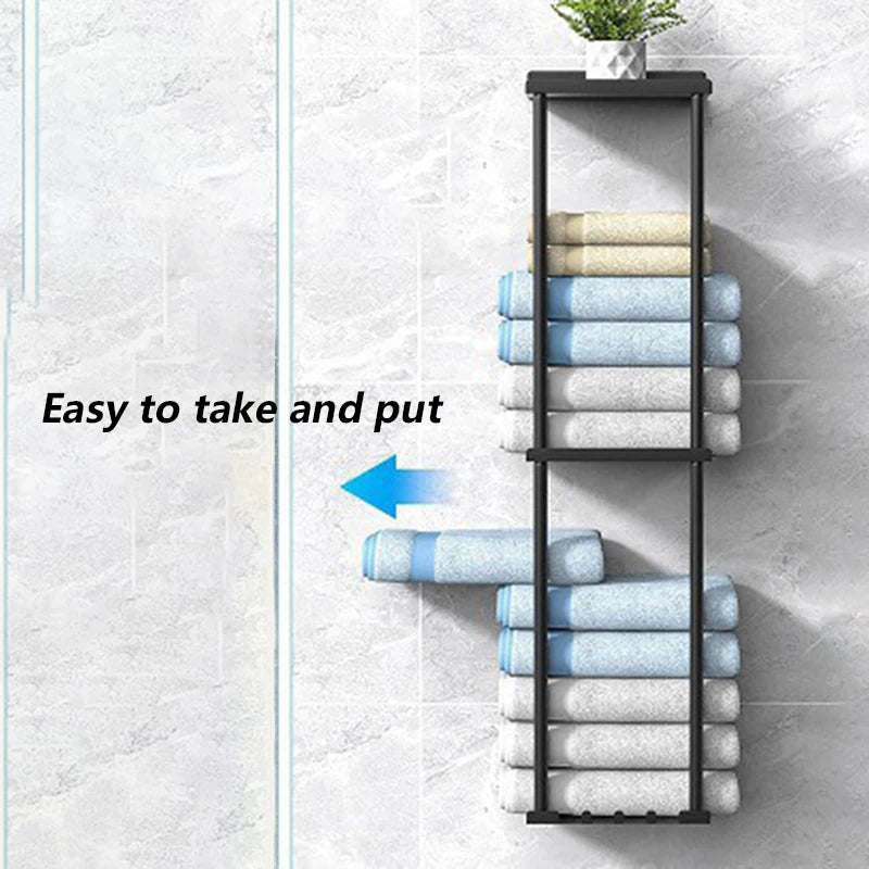 Wall Mounted Towel & Organiser Rack