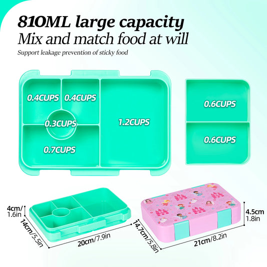 Kids Bento Lunch Box – Microwave Safe Leak-Proof Food Container for School, Travel & Snacks