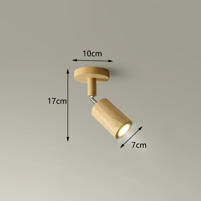 Wooden Adjustable Ceiling Spotlight