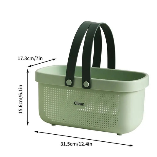 Large Capacity Plastic Storage Basket with Handle