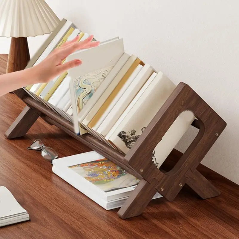 Portable Wooden Book & Magazine Organizer