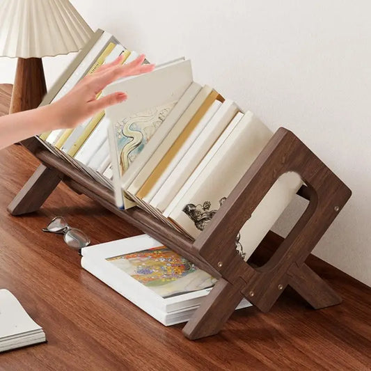 Portable Wooden Book & Magazine Organizer