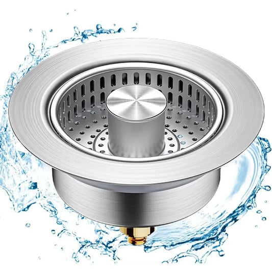 3-in-1 Pop-Up Kitchen Sink Drain Strainer & Stopper