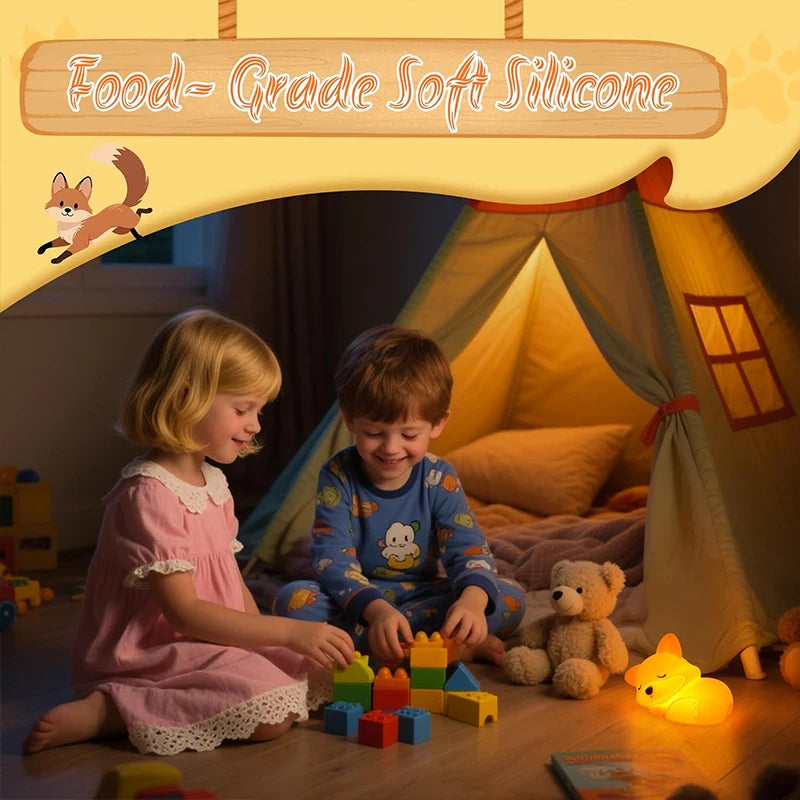 Cute Fox Silicone Night Light Lamp