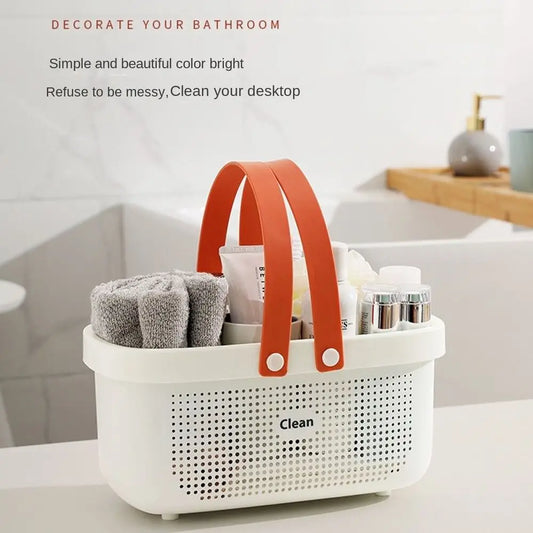 Large Capacity Plastic Storage Basket with Handle