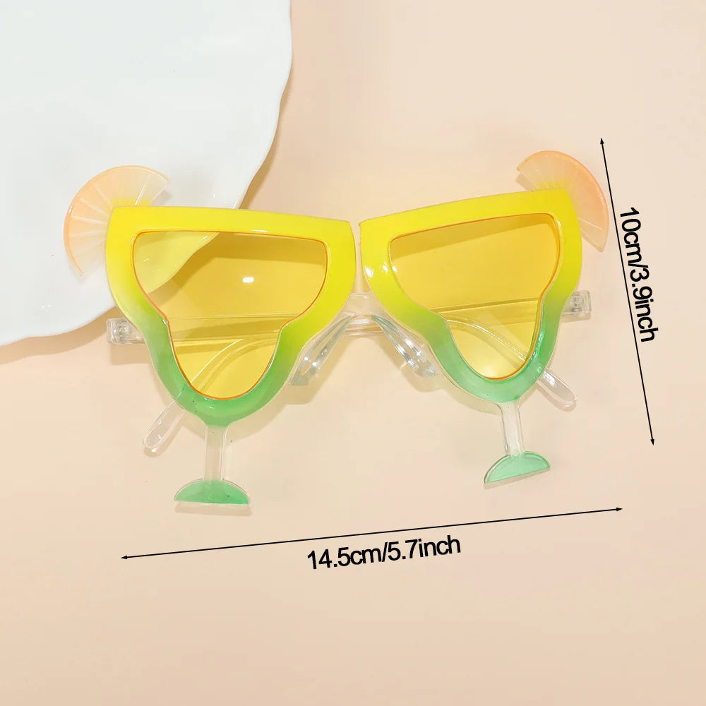 Tropical Luau Party Glasses Photo Props Set