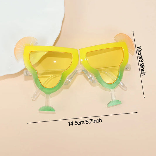 Tropical Luau Party Glasses Photo Props Set