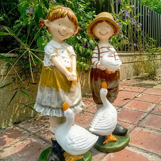 Rustic Resin Garden Statue