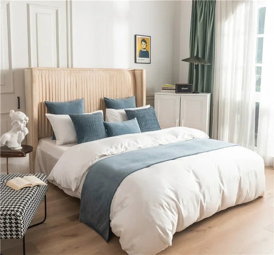 Luxury Velvet Geometric Bed Runner