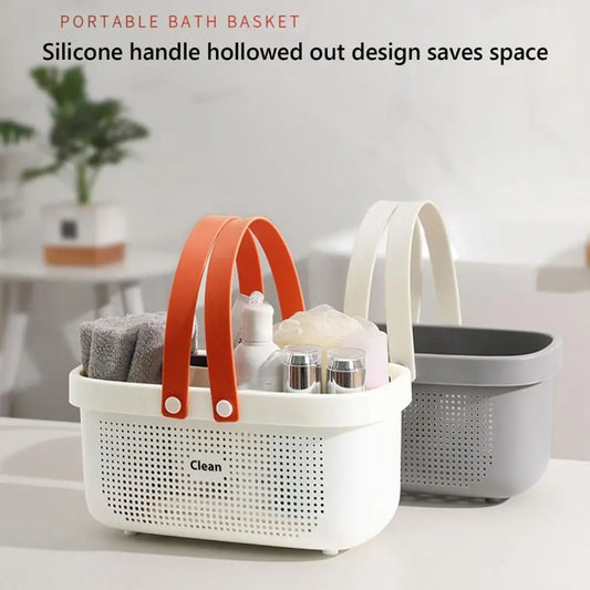Large Capacity Plastic Storage Basket with Handle