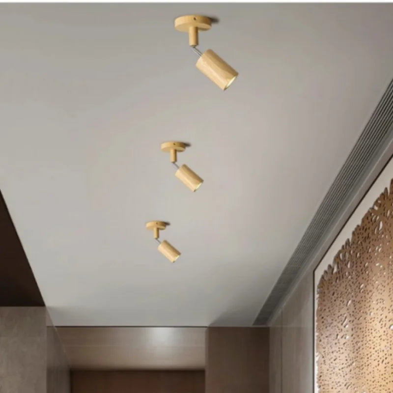 Wooden Adjustable Ceiling Spotlight
