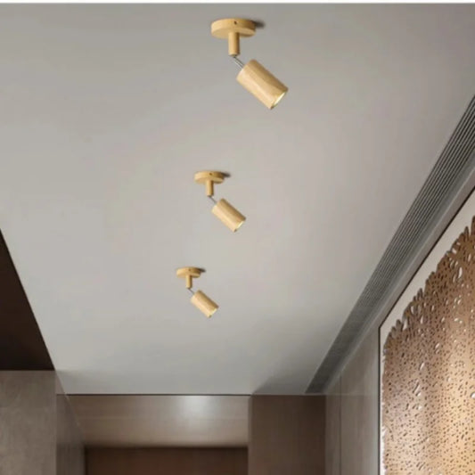Wooden Adjustable Ceiling Spotlight