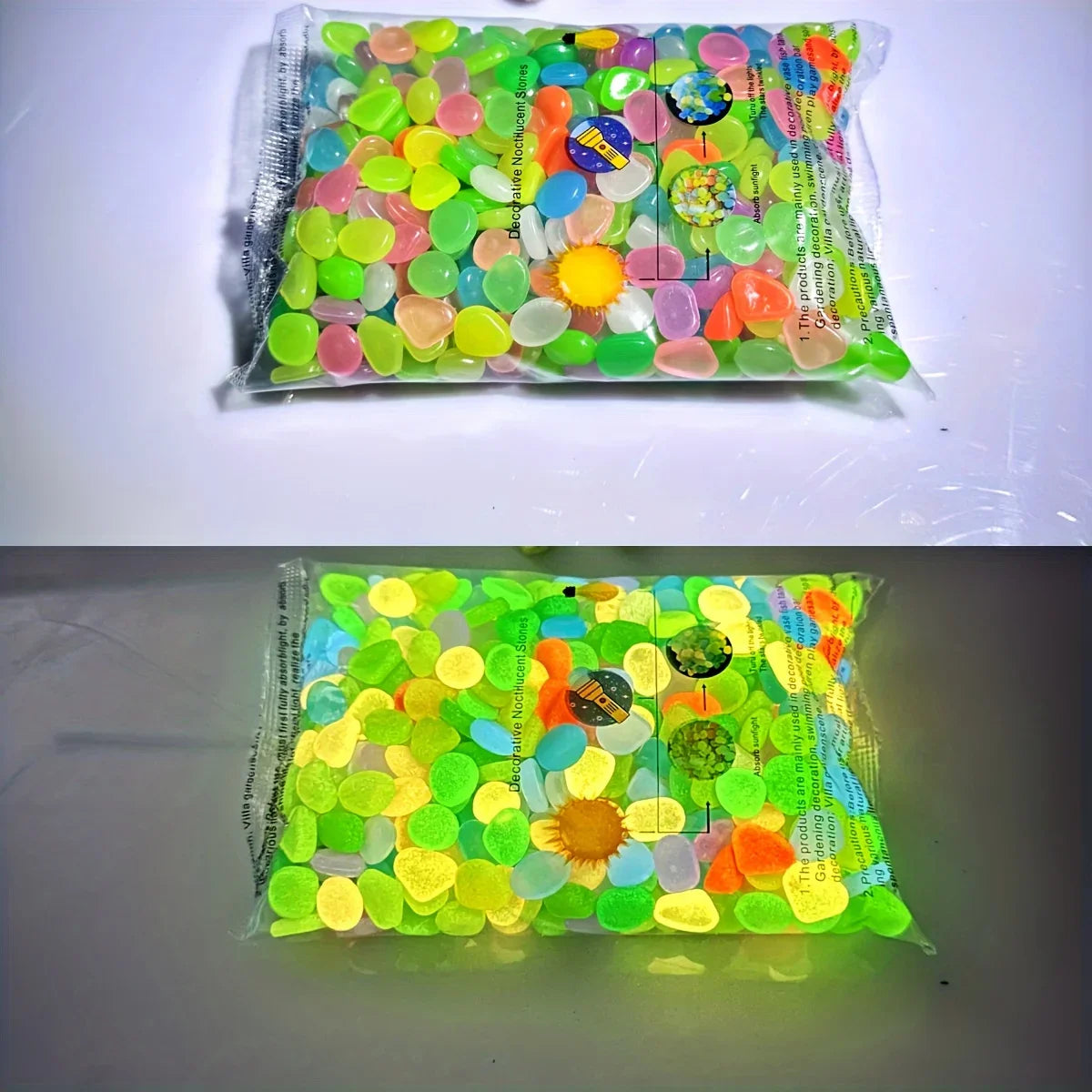 100PCS Glow in the Dark Pebbles